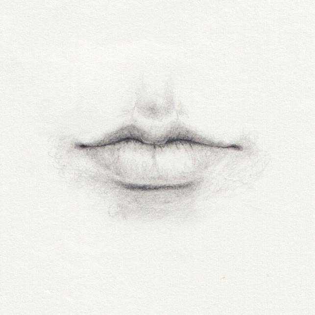 Zeichnung mit Bleistift: Mund