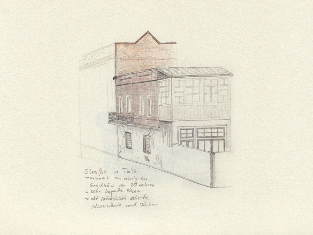Tbilisi Skizze kaputtes Haus