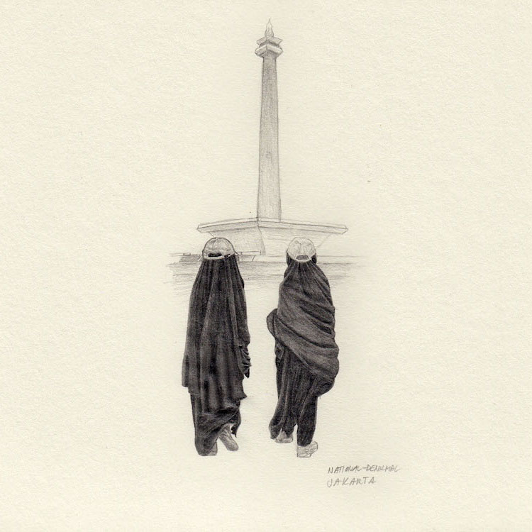 Jakarta Skizze Denkmal