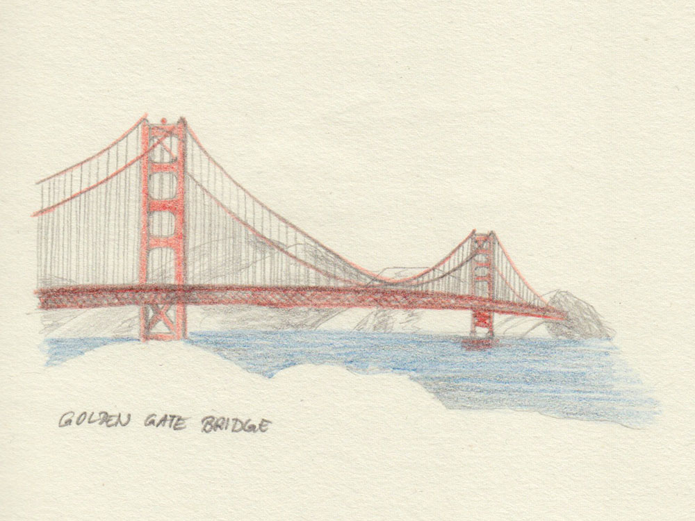 Zeichnung Golden Gate Bridge San Francisco