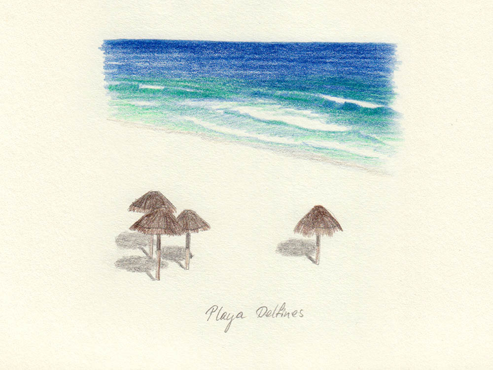Zeichnung Cancun Strand