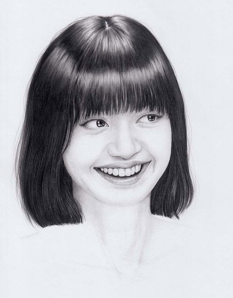 Zeichnung mit Bleistift: Portrait Frau