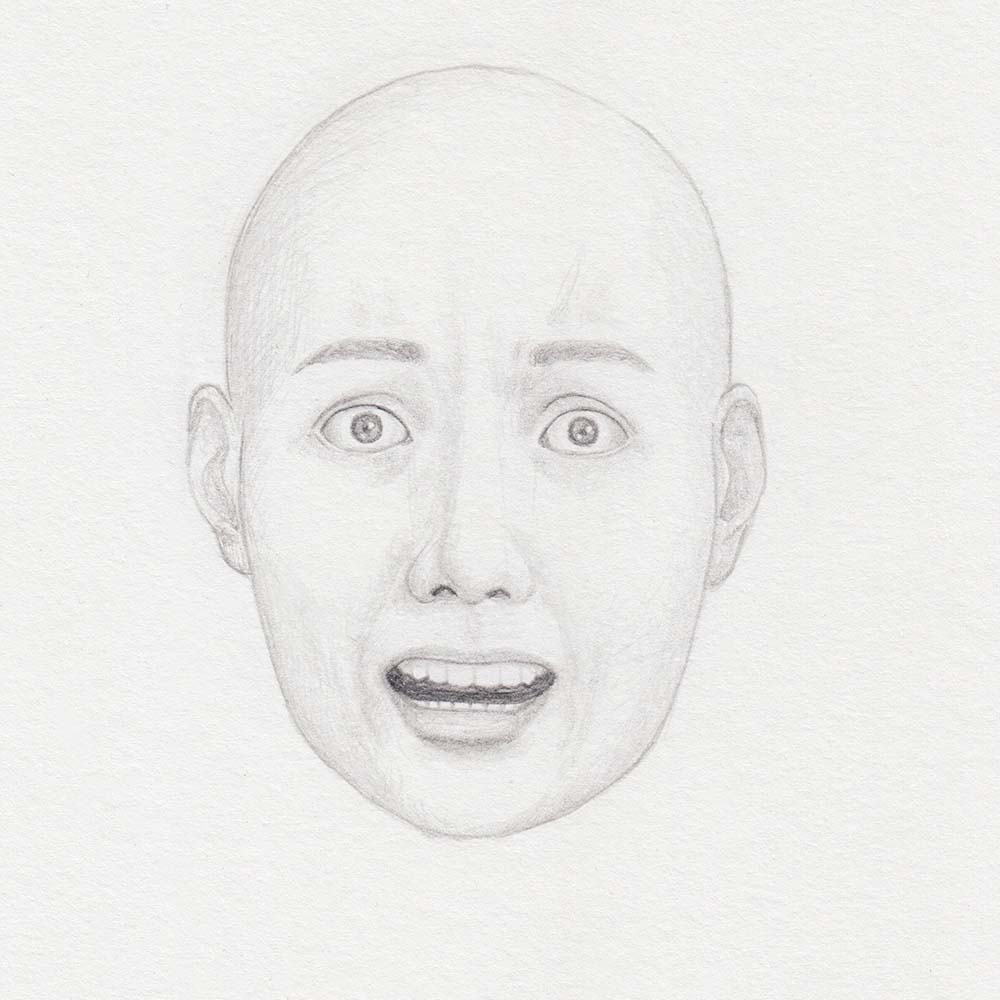 Ängstliches Gesicht zeichnen: Angst