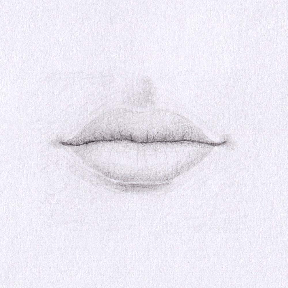 Zeichnung mit Bleistift: Lippen