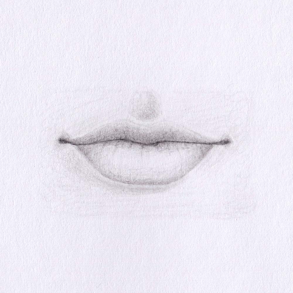 Lippen zeichnen: Größere Unterlippe