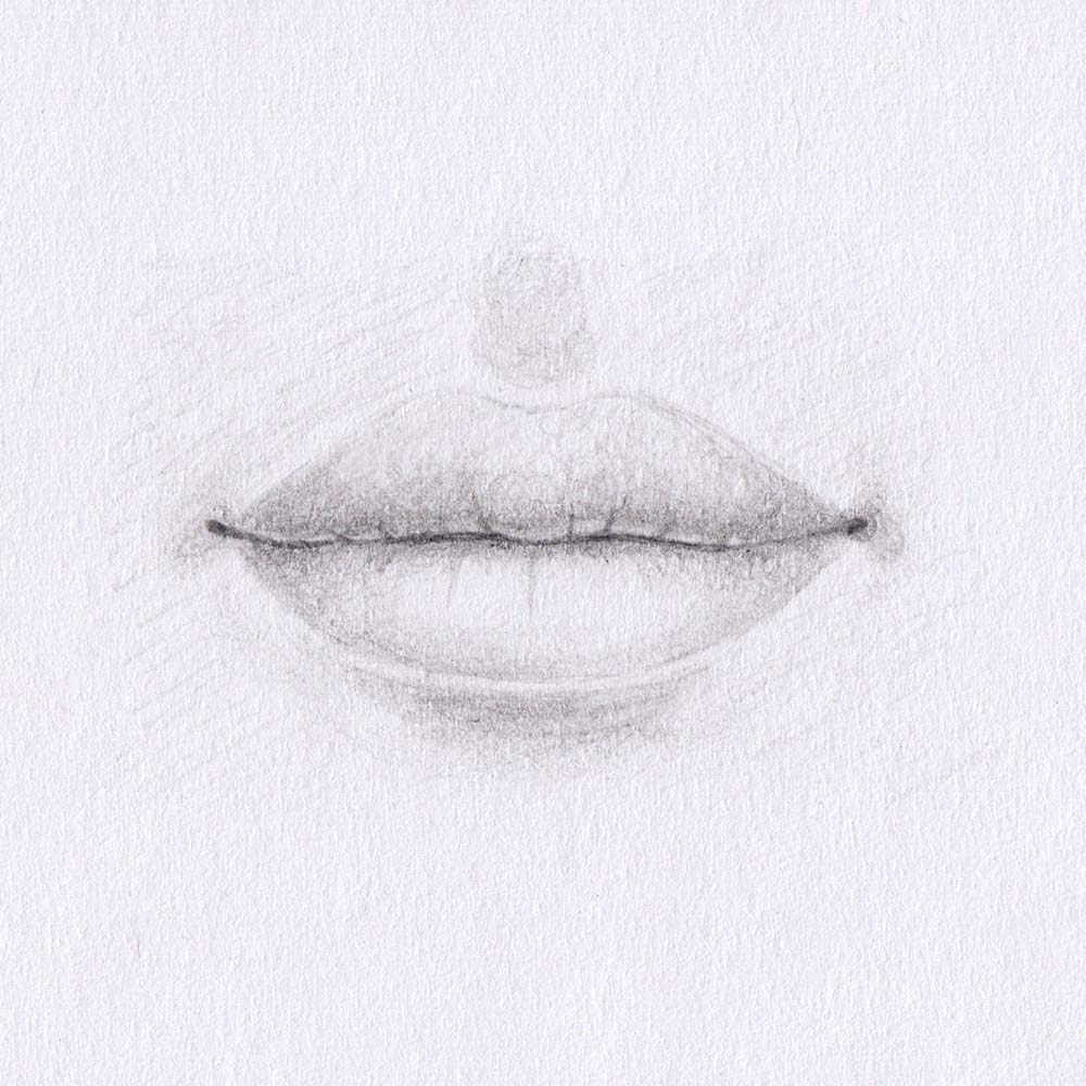 Lippen zeichnen: Größere Oberlippe