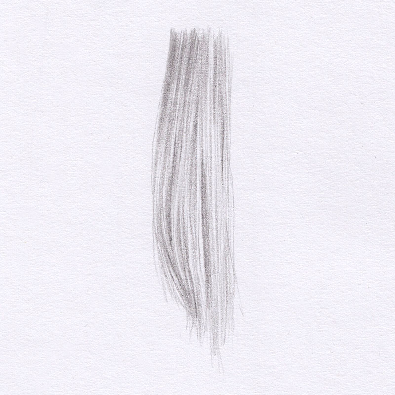 Glattes Haar zeichnen: 2H Bleistift