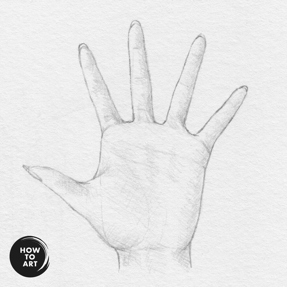 Hand Zeichnung: Finger gespreizt