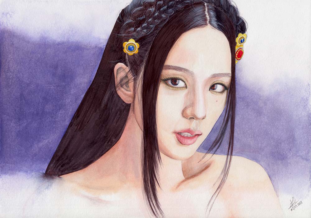 Blackpink Jisoo Portrait-Zeichnung