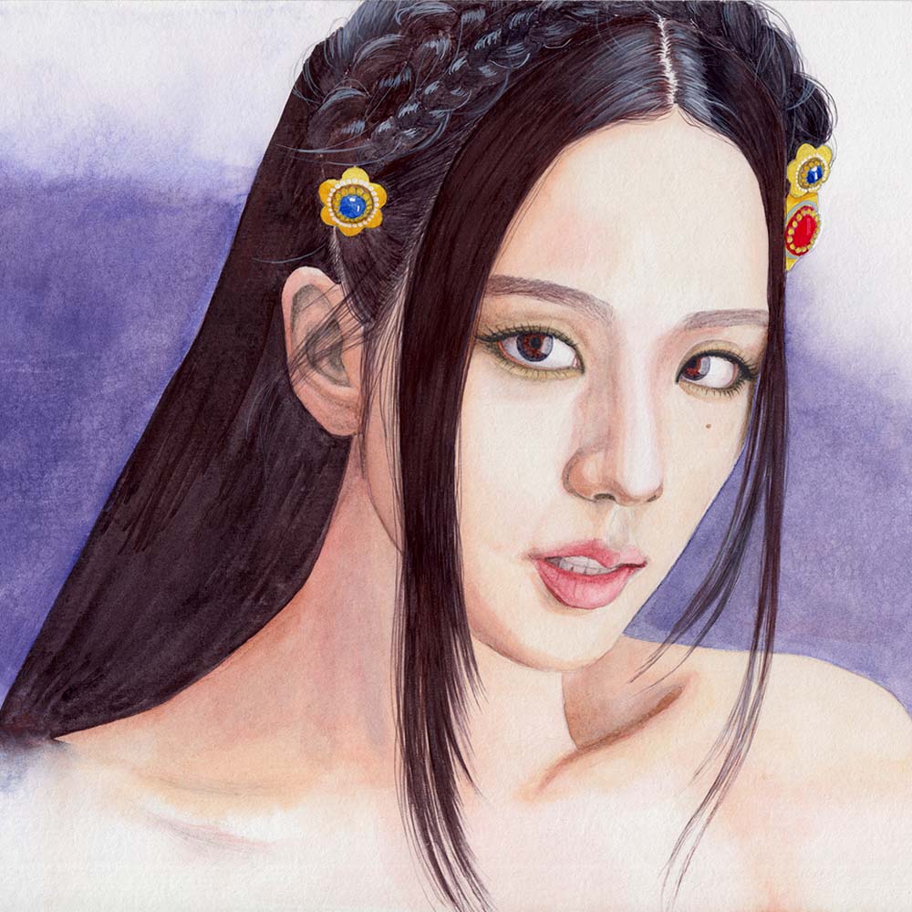 Blackpink Jisoo Watercolor: Painting Hair
