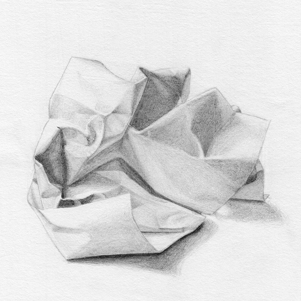 Pencil Drawing: Crumpled Paper