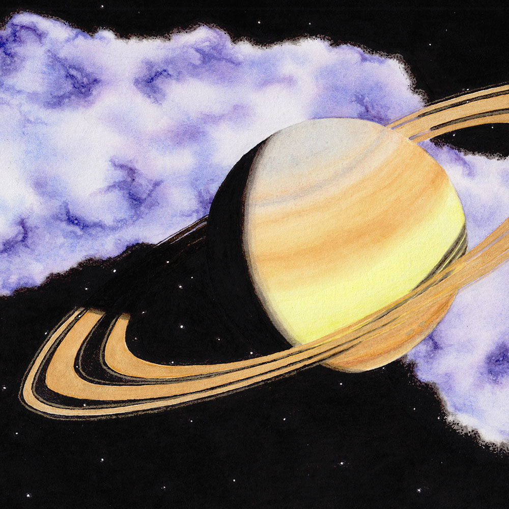 Schatten auf Saturn zeichnen