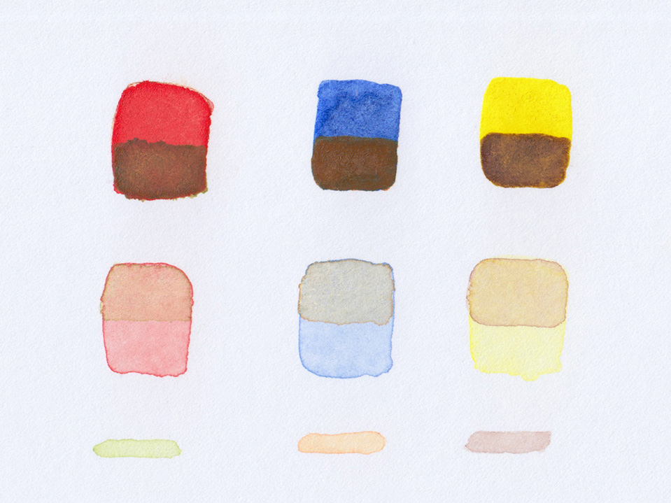 Mixing watercolors: Complementary Colors