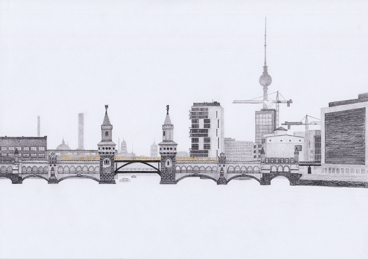 Berlin zeichnen: Skyline mit Fernsehturm