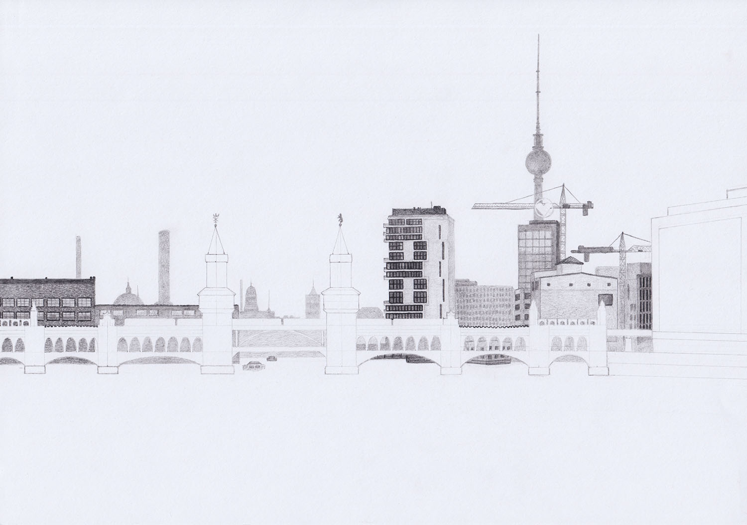 Mittelgrund Stadt zeichnen: Berlin