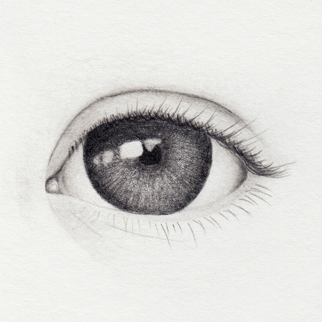 Eye Sketch Process Drawing Done With Charcoal - GranNino-anthinhphatland.vn