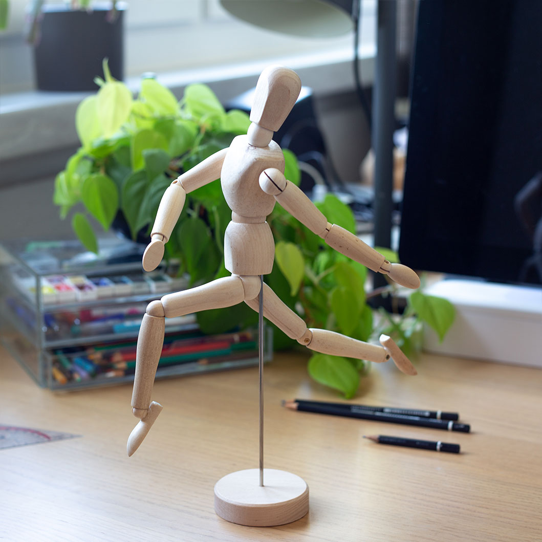 Cheap Drawing Figure made of Wood, Mobility